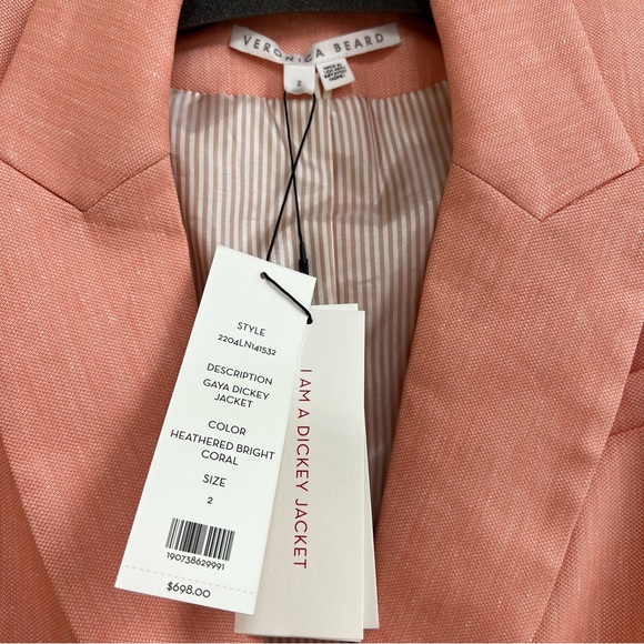 Veronica Beard Gaya Dickey Jacket in Coral Pink - Picture 3 of 8